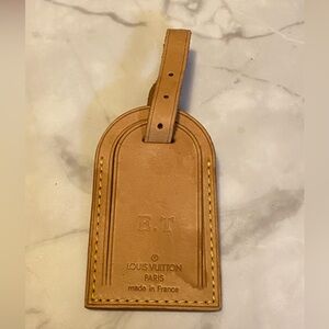 Louis Vuitton leather luggage tag